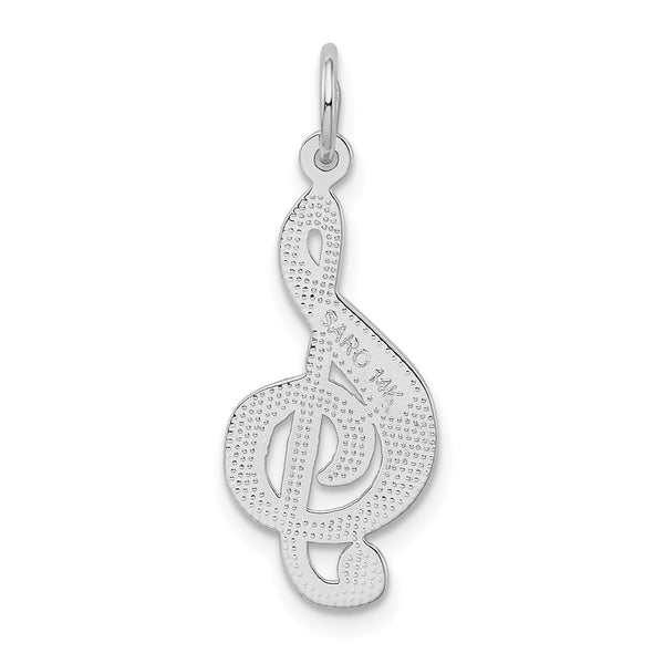 14k White Gold Treble Cleft Charm