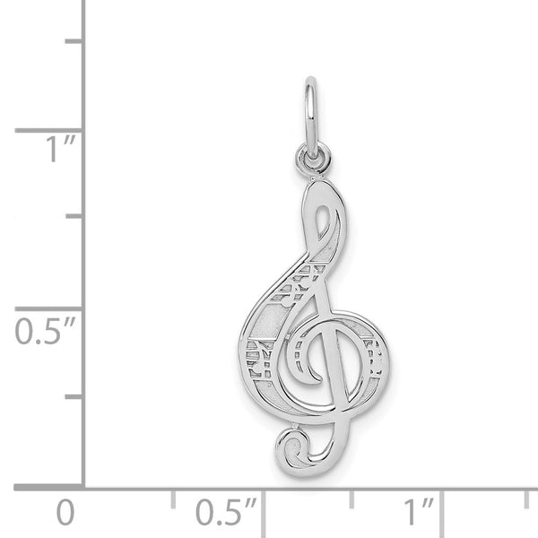 14k White Gold Treble Cleft Charm