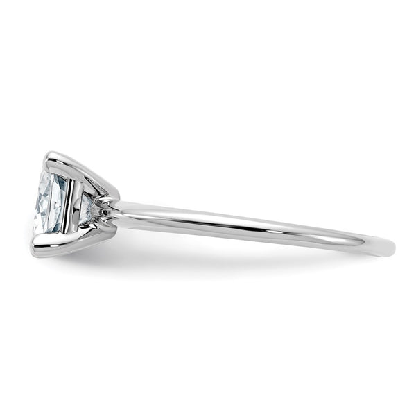 6MM Cushion Moissanite Solitaire Engagement Ring in 14KT White Gold; Size 7