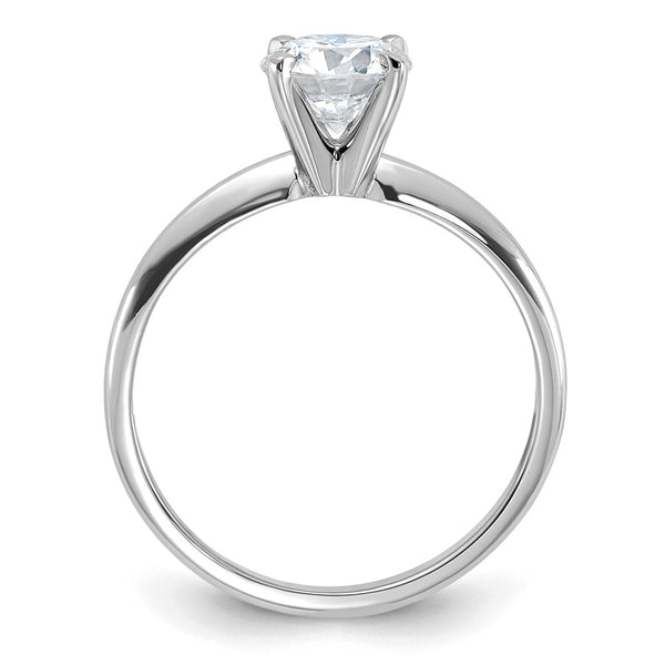 6.5MM Round Moissanite Solitaire Engagement Ring in 14KT White Gold; Size 6