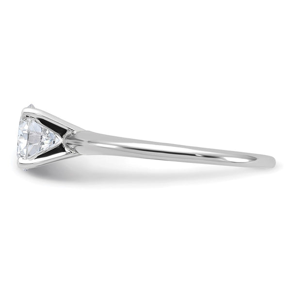 6.5MM Round Moissanite Solitaire Engagement Ring in 14KT White Gold; Size 6