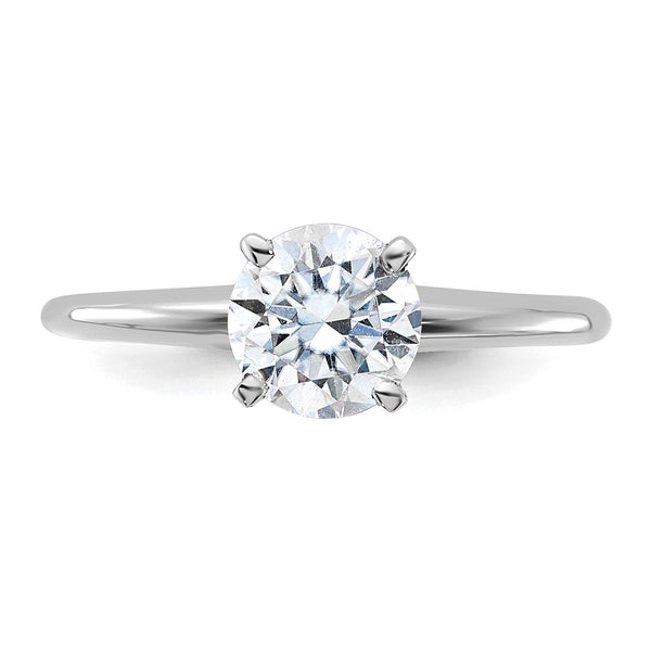 6.5MM Round Moissanite Solitaire Engagement Ring in 14KT White Gold; Size 6