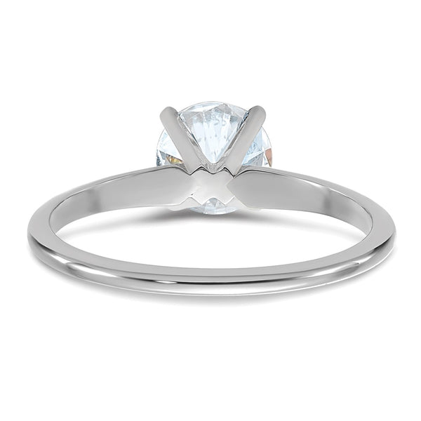 6.5MM Round Moissanite Solitaire Engagement Ring in 14KT White Gold; Size 6