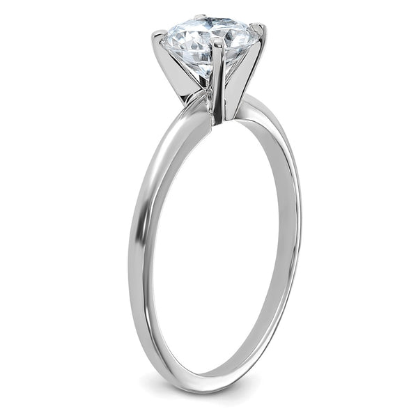 6.5MM Round Moissanite Solitaire Engagement Ring in 14KT White Gold; Size 6