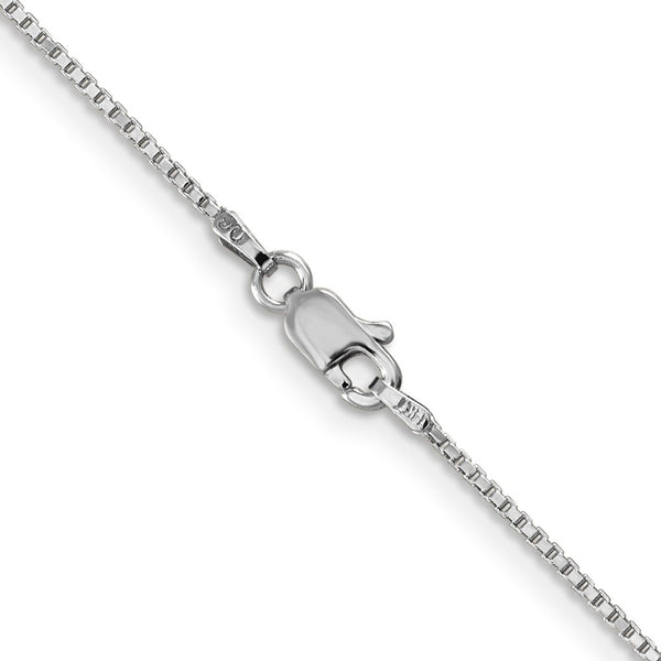 14KT White Gold 24-inch 1MM Lobster Clasp Box Chain