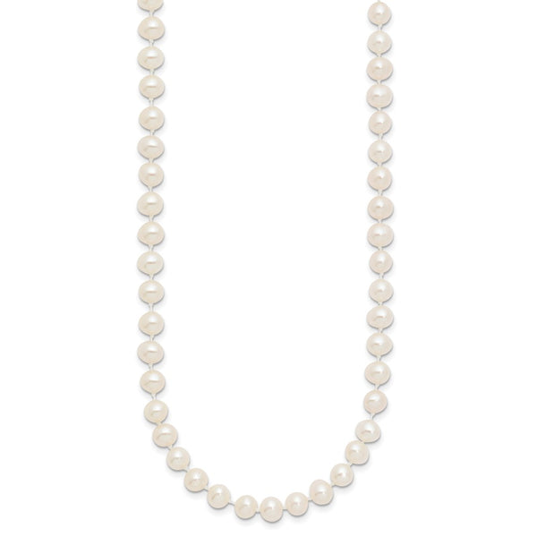 5X6MM Near Round Pearl Strand 16-inch Necklace in 14KT Yellow Gold