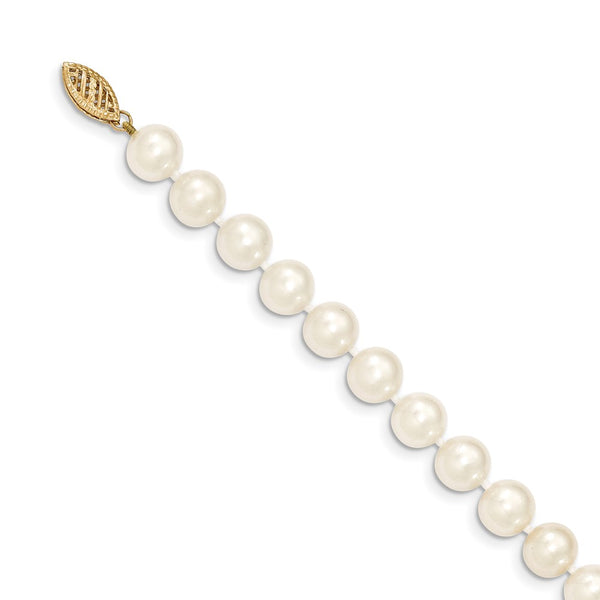 8X9MM Near Round Pearl Strand 18-inch Necklace in 14KT Yellow Gold