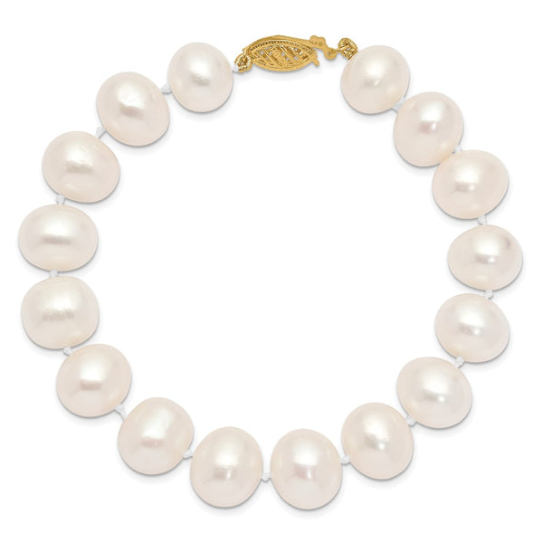 14KT Yellow Gold 11X12MM Near Round Pearl 7.5-inch Bracelet