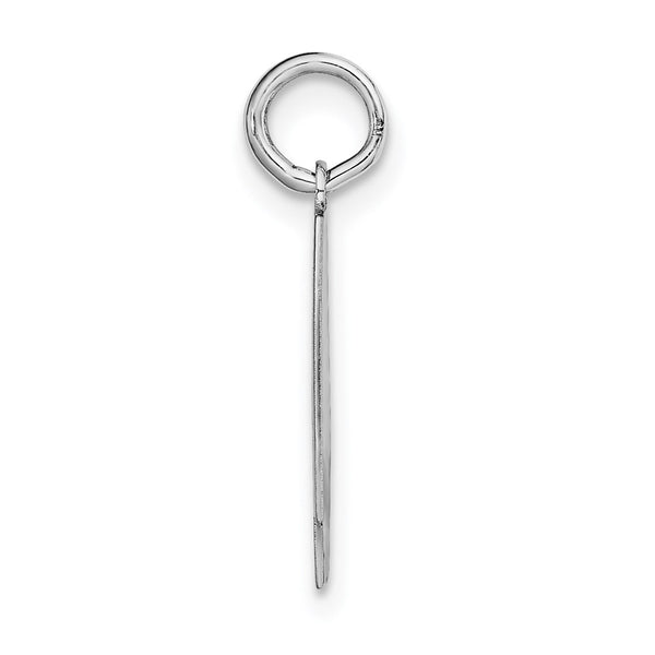 14k White Gold Medium Satin Number 4 Charm