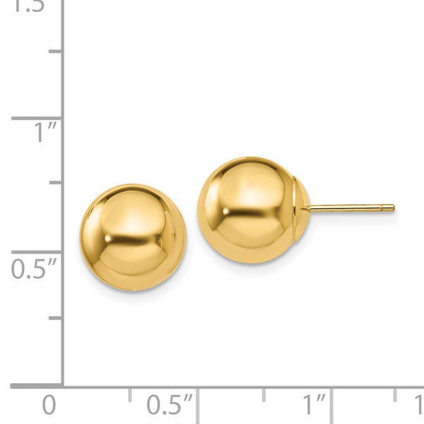 14KT Yellow Gold 10MM Ball Stud Earrings