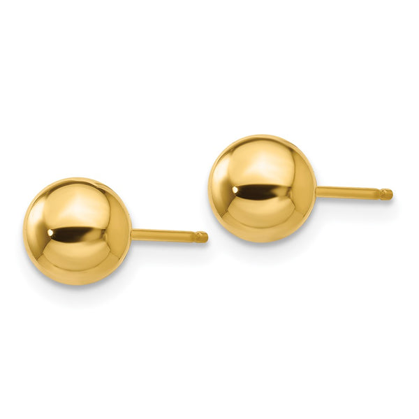 14KT Yellow Gold 6MM Ball Stud Earrings