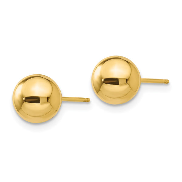 14KT Yellow Gold 7MM Ball Stud Earrings