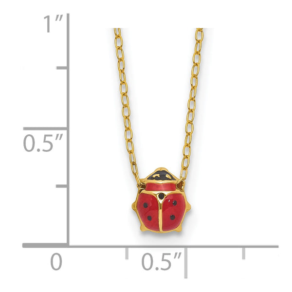 14KT Yellow Gold 16-inch Ladybug Pendant