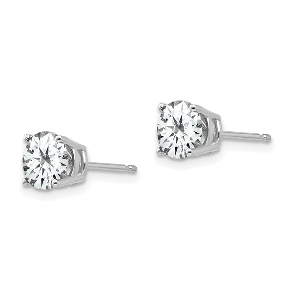 6MM Round Cubic Zirconia Stud Earrings in 14KT White Gold