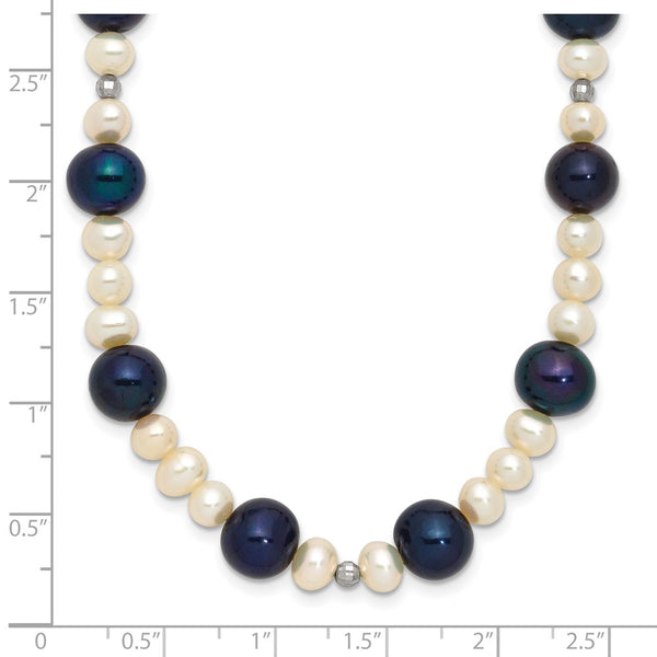 Semi-Round Pearl 18-inch Necklace in 14KT White Gold