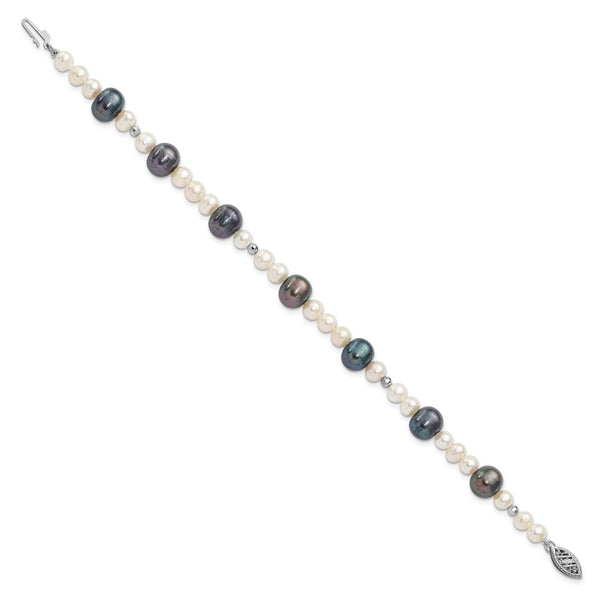 14KT White Gold Semi-Round Pearl 7.5-inch 9MM Bracelet