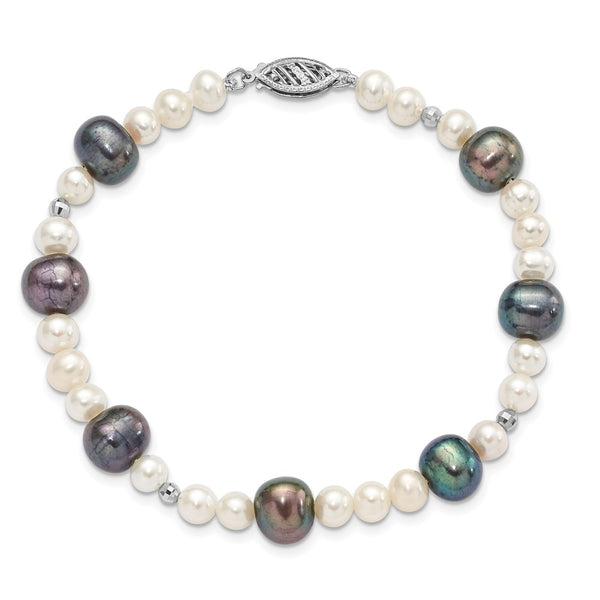 14KT White Gold Semi-Round Pearl 7.5-inch 9MM Bracelet