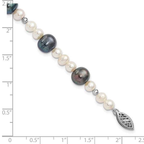 14KT White Gold Semi-Round Pearl 7.5-inch 9MM Bracelet