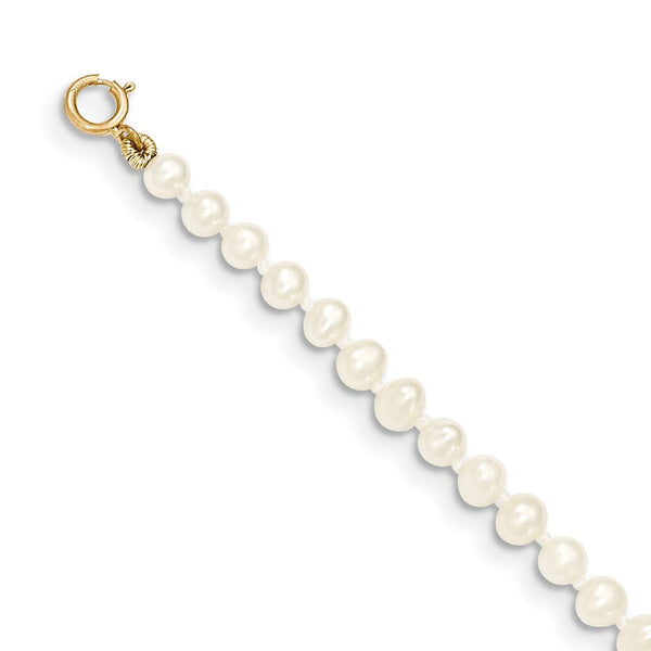 14KT Yellow Gold 3MM Pearl 5-inch Childrens Bracelet