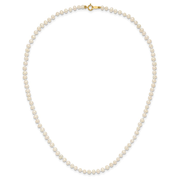 14KT Yellow Gold 3MM Pearl 14-inch Childrens Necklace