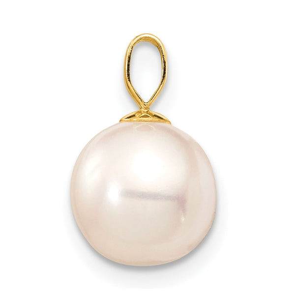 8X9MM Round Pearl Pendant in 14KT Yellow Gold. Chain not Included