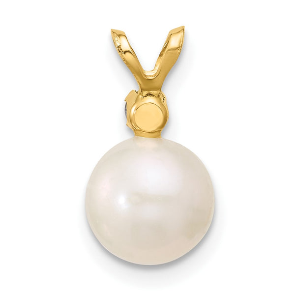 7MM Round Pearl and Tanzanite Pendant-Chain Not Included in 14KT Yellow Gold