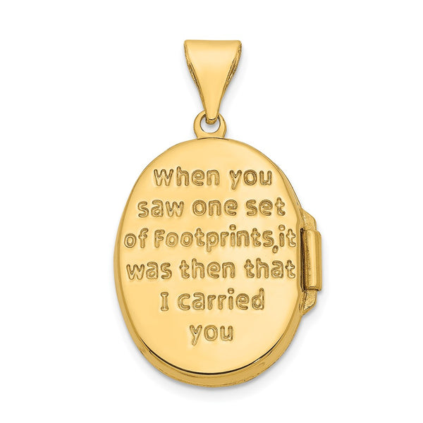 14KT Yellow Gold 25X17MM Locket Pendant. Chain Not Included