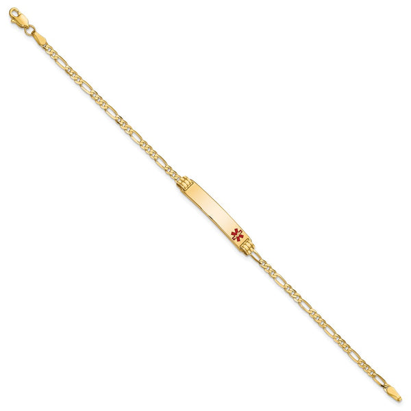 14KT Yellow Gold 7-inch 5.5MM Medical Figaro ID Bracelet