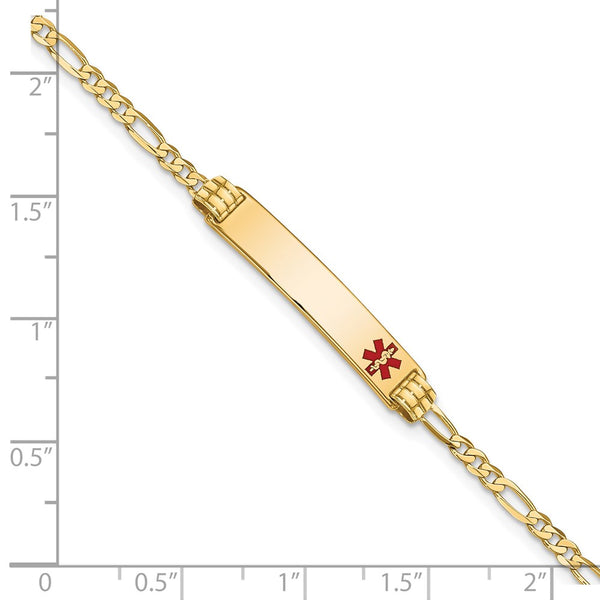 14KT Yellow Gold 7-inch 5.5MM Medical Figaro ID Bracelet