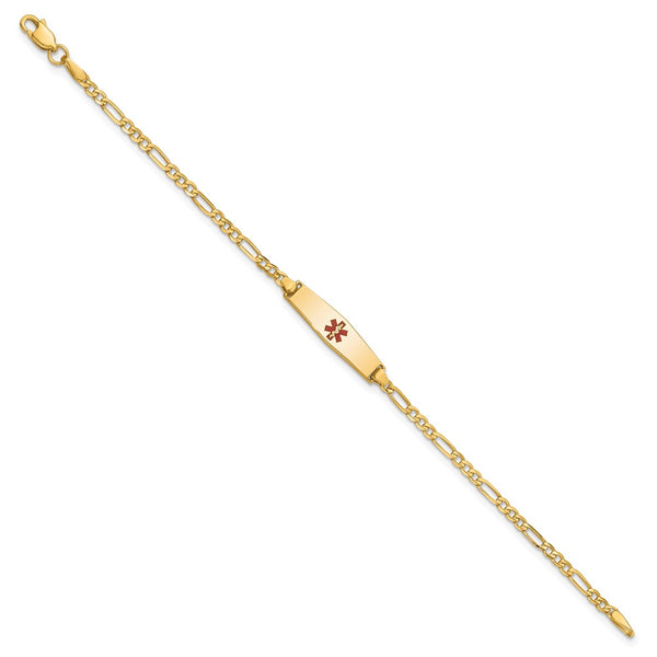 14KT Yellow Gold 7-inch 6MM Medical Figaro ID Bracelet