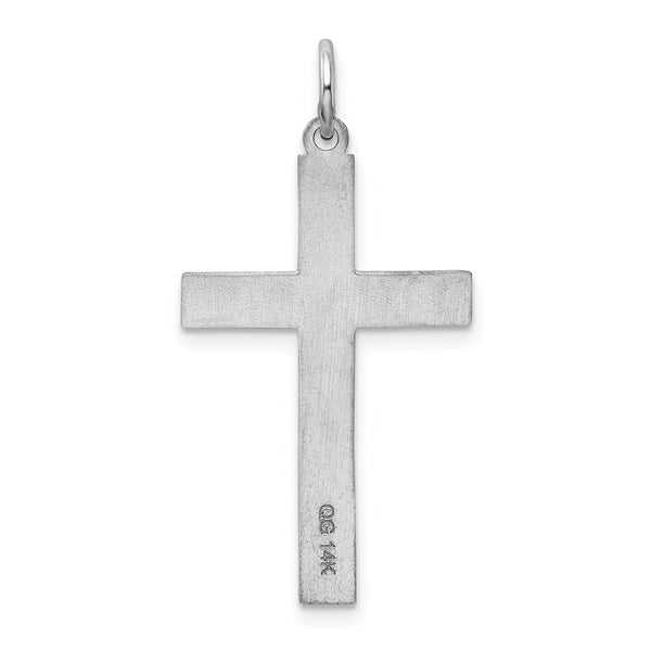 14KT White Gold 32X17MM Cross Pendant. Chain Not Included