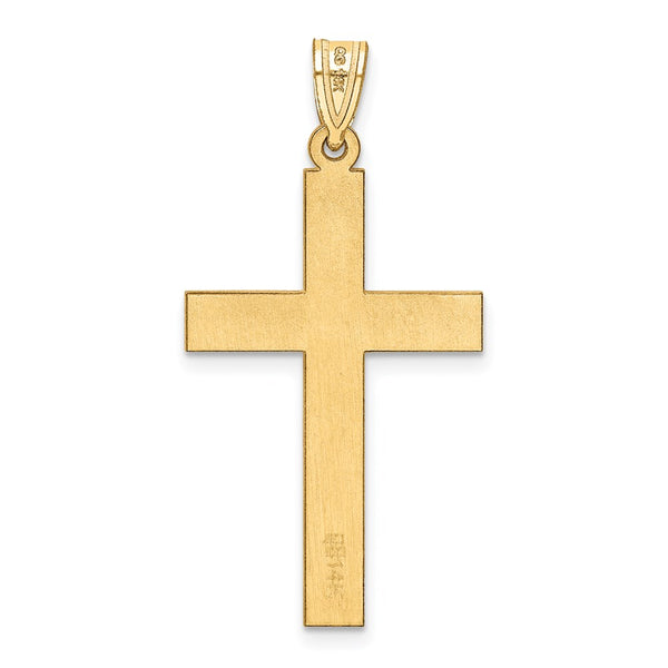 14k Sand Blasted Cross Pendant