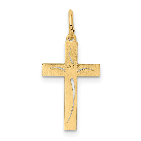 14KT Yellow Gold 21X11MM Cross Pendant. Chain Not Included