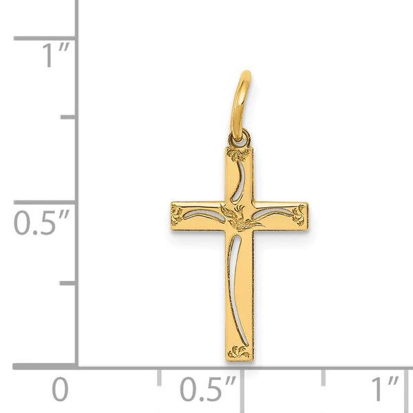 14KT Yellow Gold 21X11MM Cross Pendant. Chain Not Included