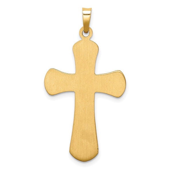 14KT Yellow Gold Beaded Cross Pendant. Chain Not Included