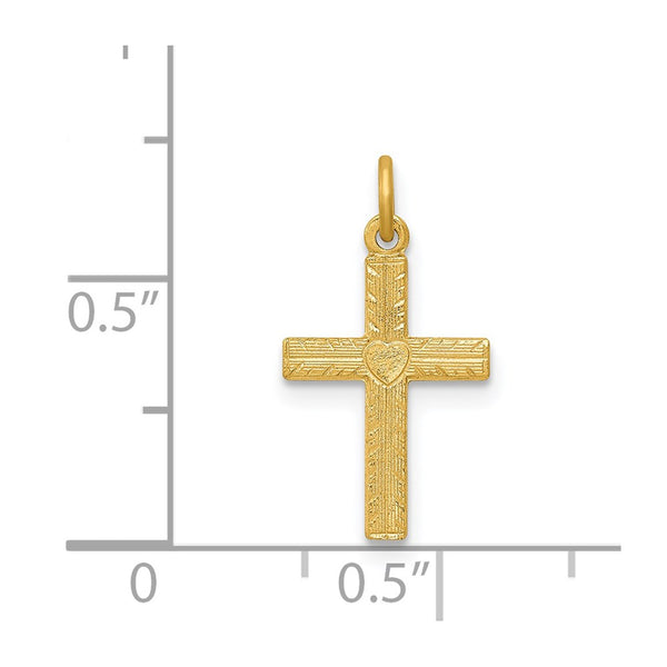 14KT Yellow Gold 19X10MM Cross Pendant. Chain Not Included