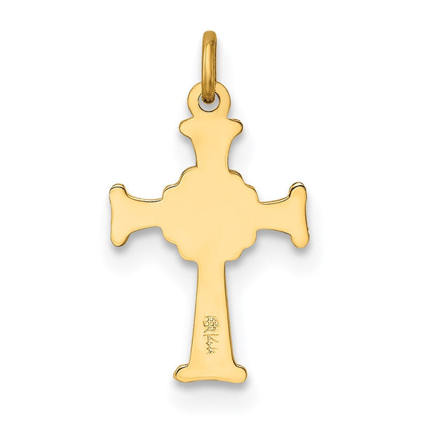 14KT Yellow Gold 18X10MM Cross Pendant. Chain Not Included