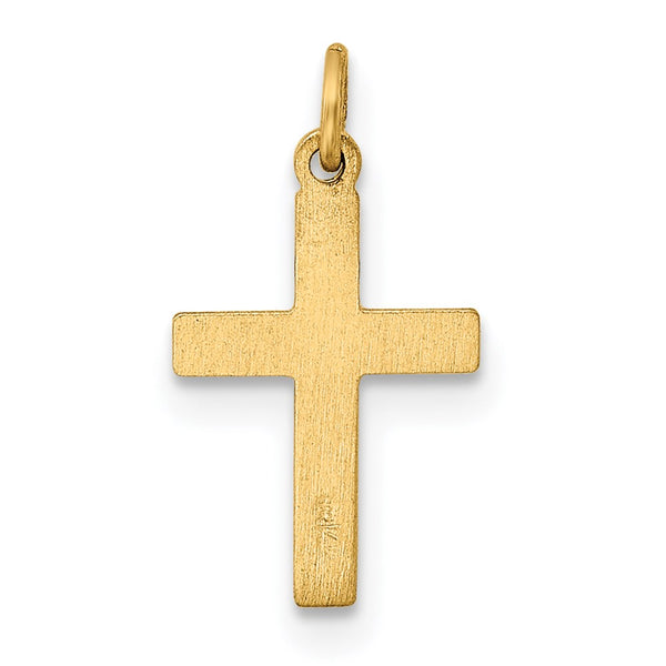 14KT Yellow Gold 18X10MM Cross Pendant. Chain Not Included