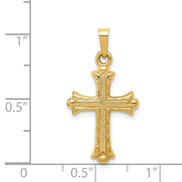 14KT Yellow Gold 28X15MM Cross Pendant-Chain Not Included