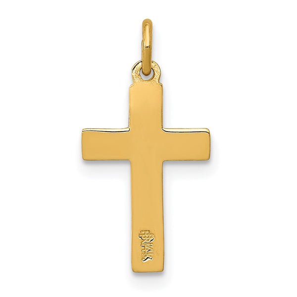 14KT Yellow Gold 19X10MM Crucifix Cross Pendant. Chain Not Included