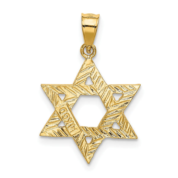 14KT Yellow Gold 24X16MM Star Of David Pendant. Chain Not Included