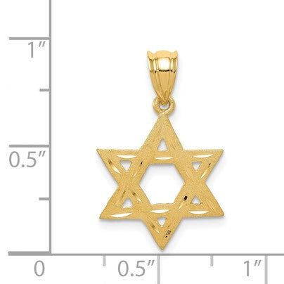 14KT Yellow Gold 24X16MM Star Of David Pendant. Chain Not Included