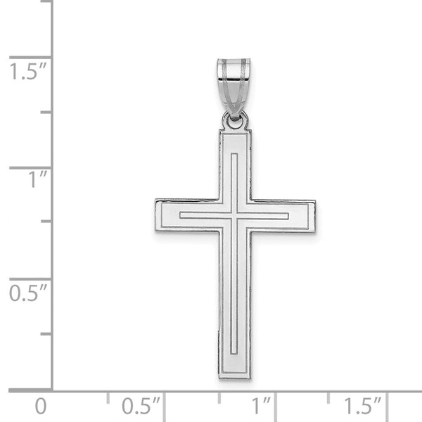 14KT White Gold 36X18MM Cross Pendant. Chain Not Included