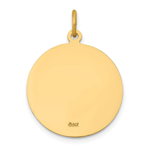 14KT Yellow Gold 27X19MM Medal Saint John Pendant-Chain Not Included