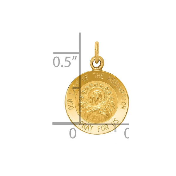 14KT Yellow Gold 17X12MM Religious Medal Pendant. Chain Not Included