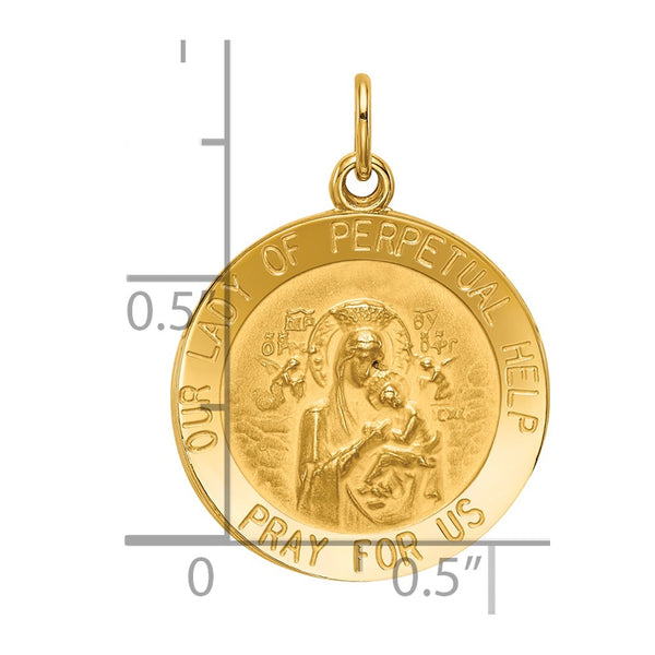 14KT Yellow Gold 25X18MM Religious Medal Pendant. Chain Not Included