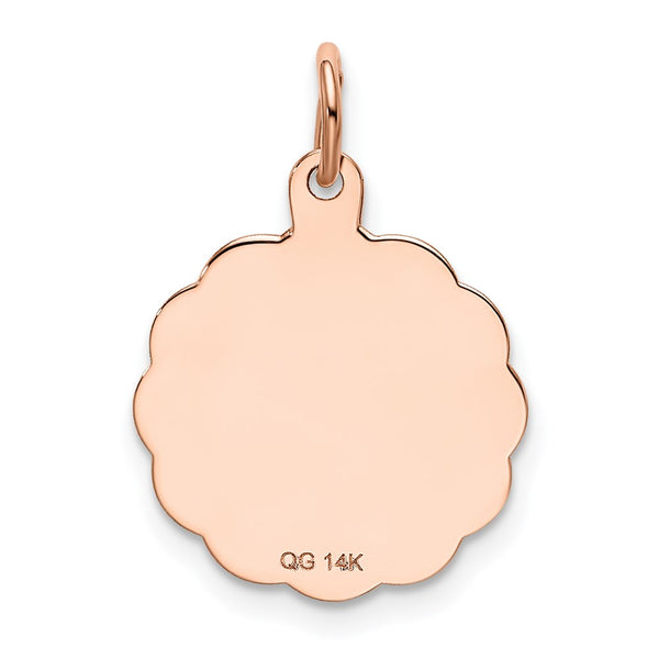 14KT Rose Gold 22X16MM Medal Saint Christopher Pendant-Chain Not Included