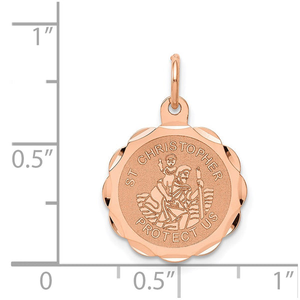 14KT Rose Gold 22X16MM Medal Saint Christopher Pendant-Chain Not Included