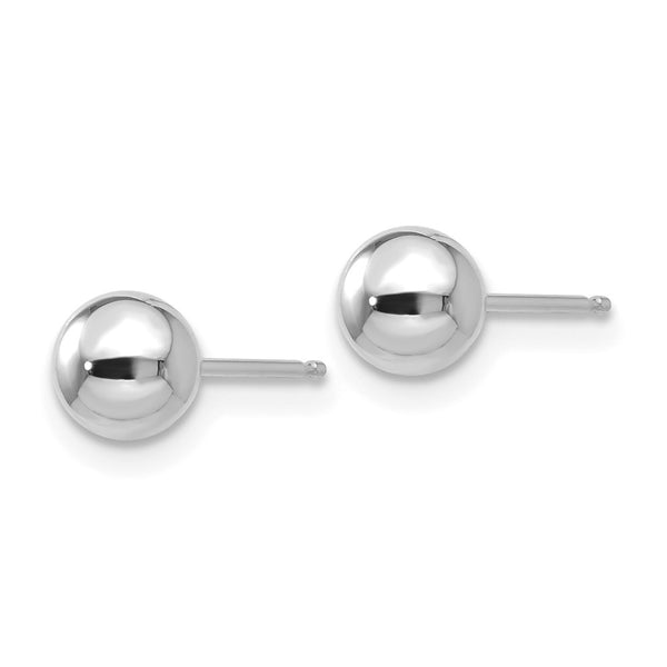 14KT White Gold 5MM Ball Stud Earrings