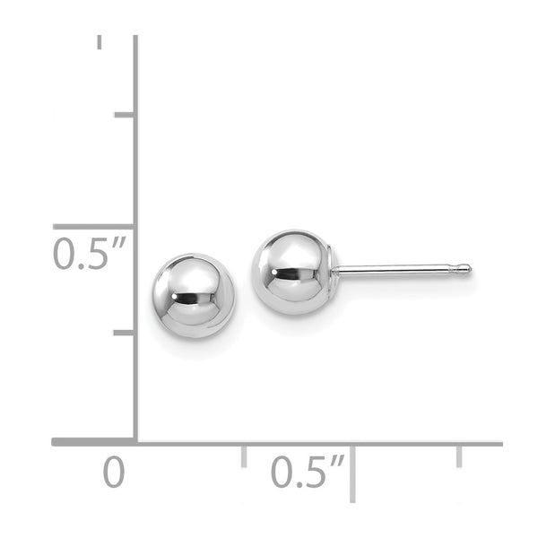 14KT White Gold 5MM Ball Stud Earrings